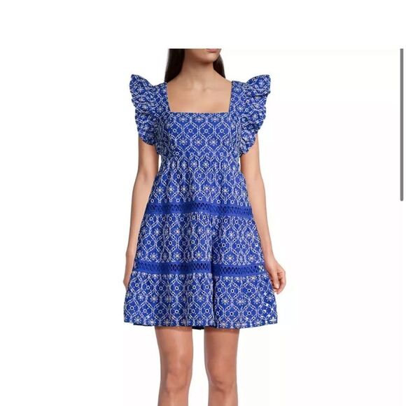 Lilly Pulitzer Morrie Ruffle Sleeve Eyelet Dress size 0 NWT - Picture 5 of 11